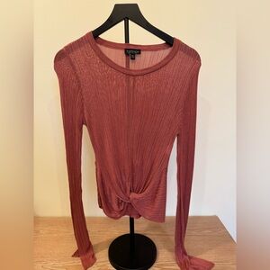 Topshop Terracotta Long Sleeve Women's Blouse